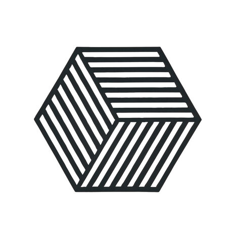 Zone Denmark Zone - pannenonderzetter hexagon (16x14cm) - zwart