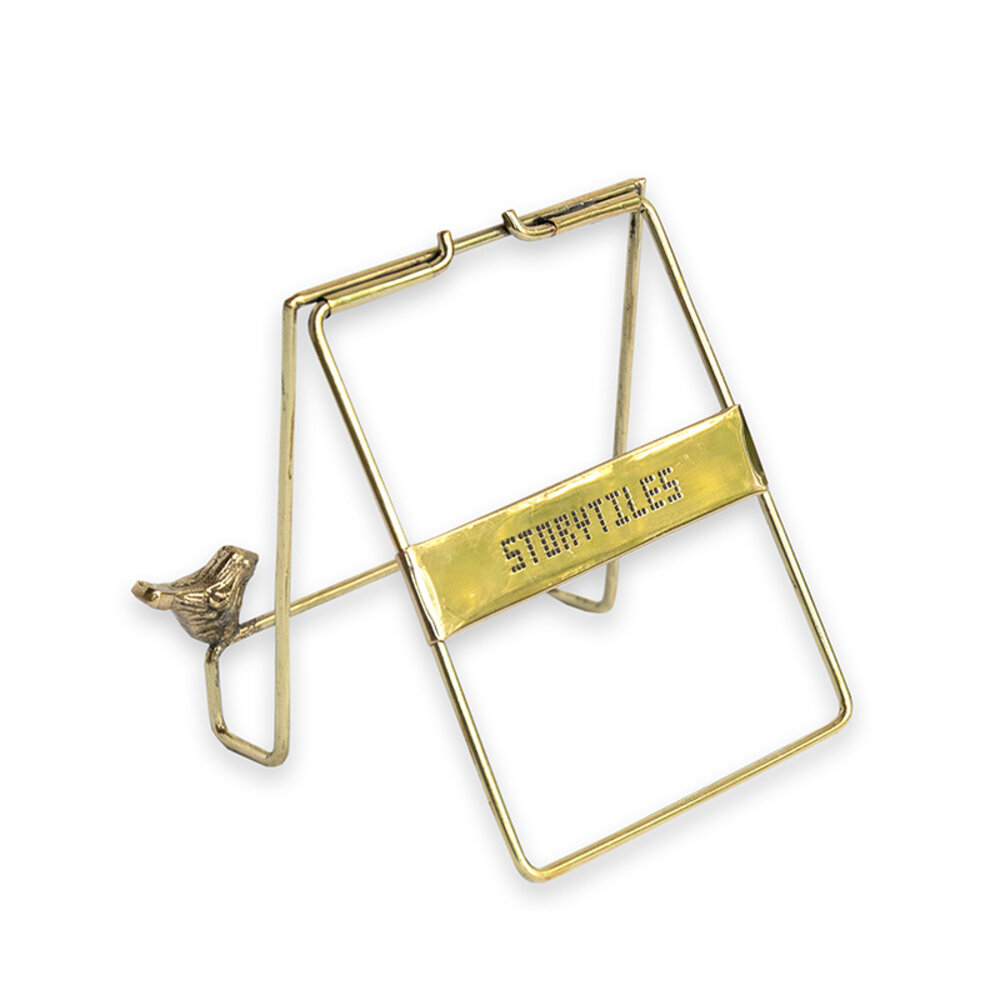 Storytiles Storytiles - houder - golden stand vogel Storytiles Storytiles - houder - golden stand vogel