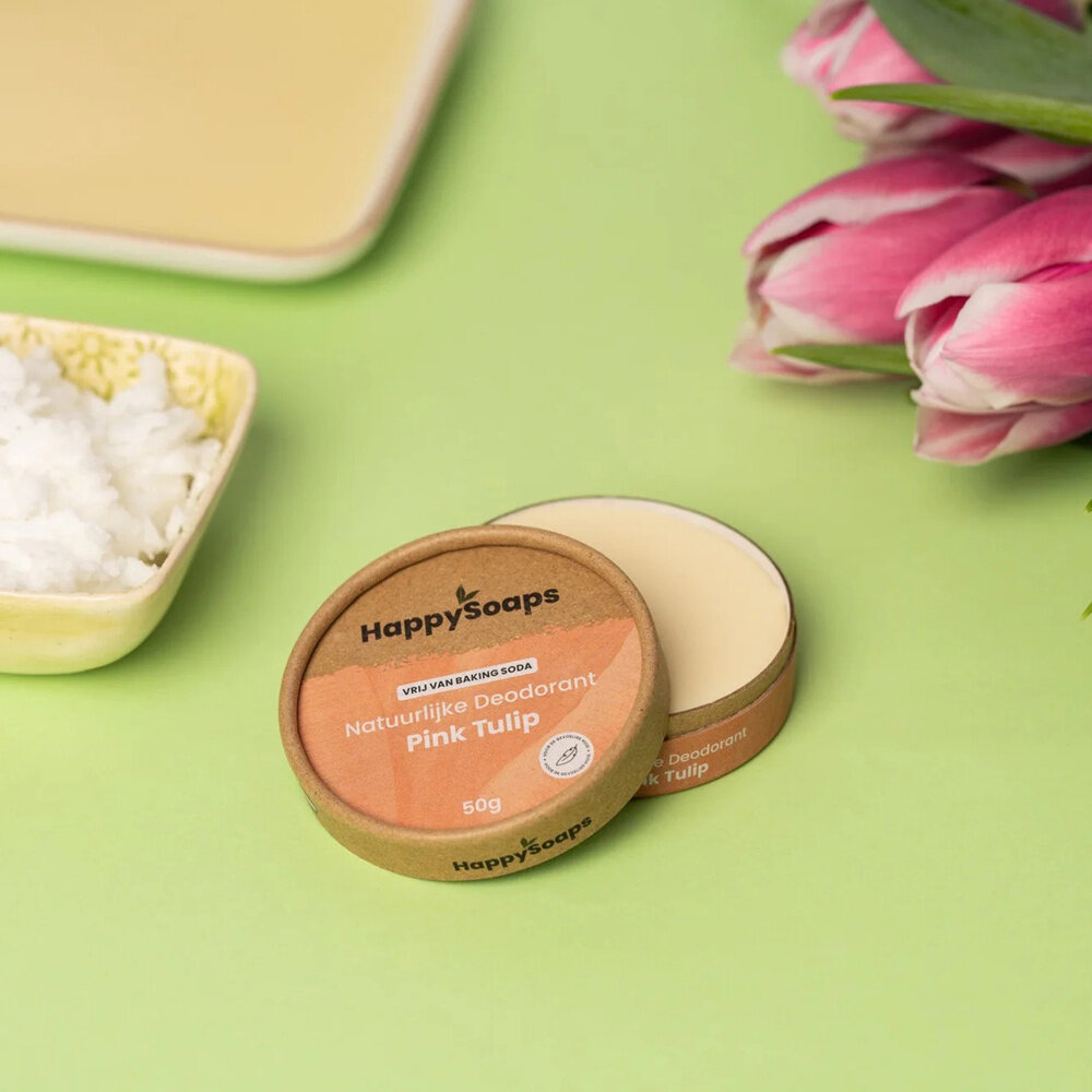 HappySoaps Happysoaps - natuurlijke deodorant - pink tulip HappySoaps Happysoaps - natuurlijke deodorant - pink tulip