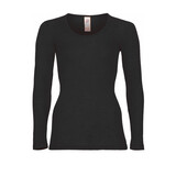 Engel Natur Engel Natur - wollen shirt dames - black Engel Natur Engel Natur - wollen shirt dames - black