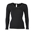 Engel Natur - wollen shirt dames met kant - black Engel Natur - wollen shirt dames met kant - black