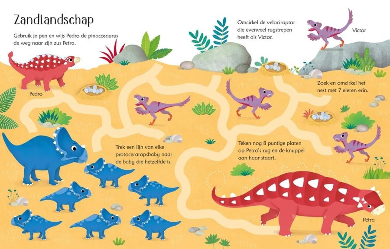Usborne Uitwisboek - dinosaurus spelletjes