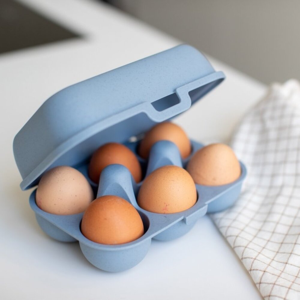Koziol Koziol - eggs to go eierdoos mini - bio flower blue Koziol Koziol - eggs to go eierdoos mini - bio flower blue
