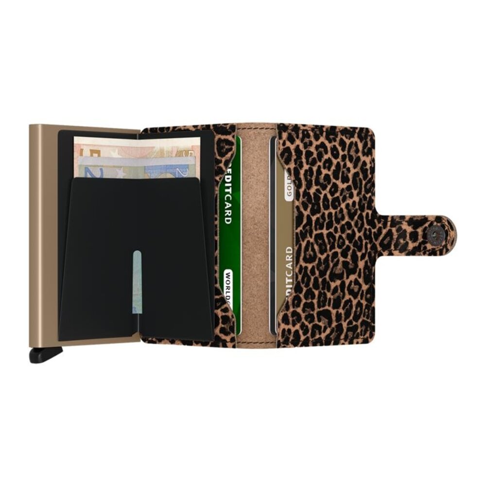 Secrid Secrid - miniwallet luipaardprint - beige