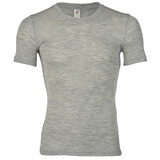 Engel Natur Engel Natur - wollen shirt heren korte mouw - light grey melange