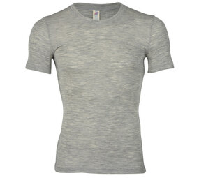 Engel Natur Engel Natur - wollen shirt heren korte mouw - light grey melange Engel Natur Engel Natur - wollen shirt heren korte mouw - light grey melange