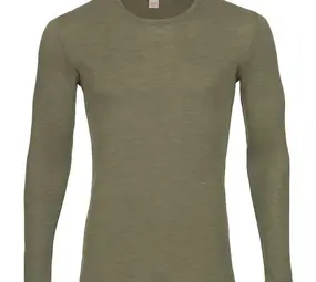 Engel Natur Engel Natur - wollen shirt heren lange mouw - olive