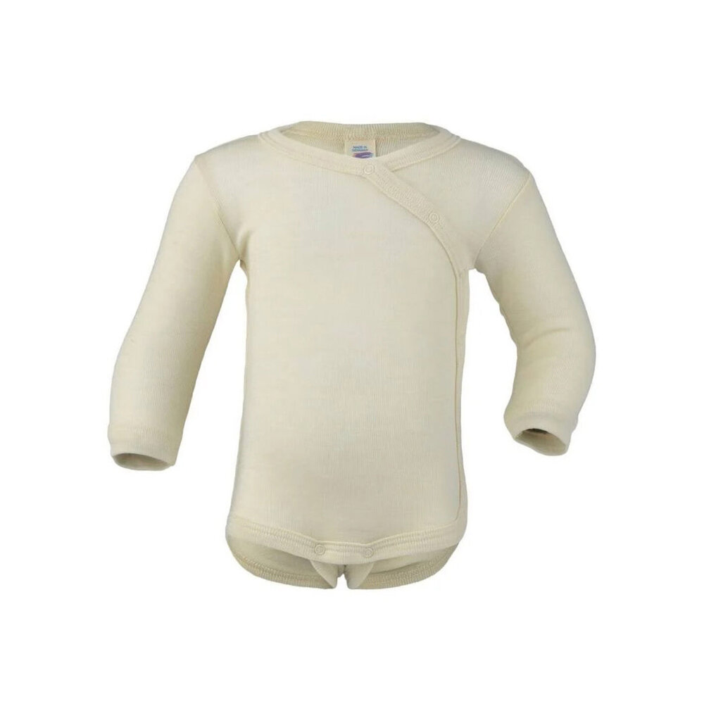 Engel Natur Engel Natur - wollen overslag romper - wolwit