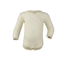 Engel Natur Engel Natur - wollen overslag romper - natural Engel Natur Engel Natur - wollen overslag romper - natural