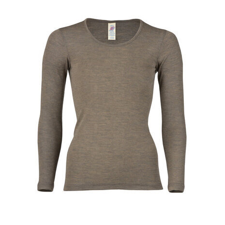 Engel Natur wollen shirt dames walnut Hoge Ramen