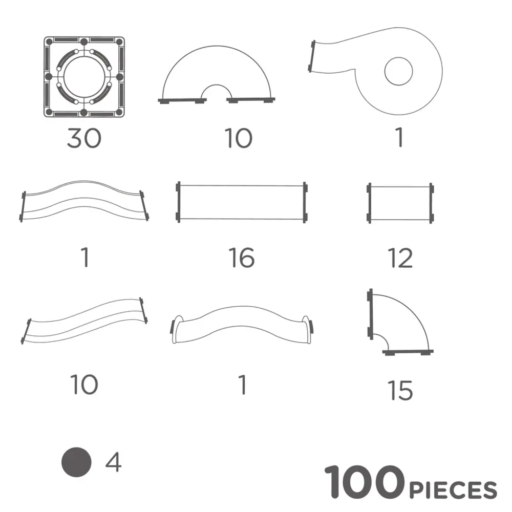 Cleverclixx Cleverclixx - lichtjes knikkerbaan - intense (100 stuks)
