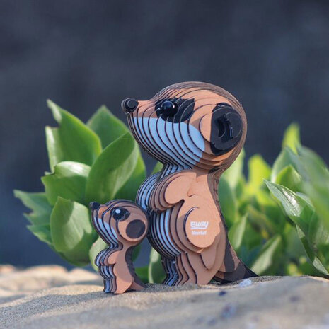 Eugy Eugy - 3d model 046 - stokstaartje met jong Eugy Eugy - 3d model 046 - stokstaartje met jong