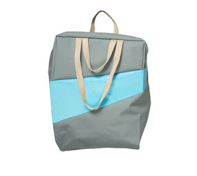 Susan Bijl Susan Bijl - the new tote bag large - grey & key blue Susan Bijl Susan Bijl - the new tote bag large - grey & key blue