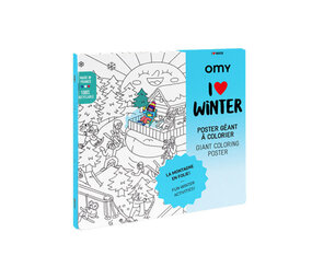 Omy Omy - grote kleurplaat - i love winter Omy Omy - grote kleurplaat - i love winter