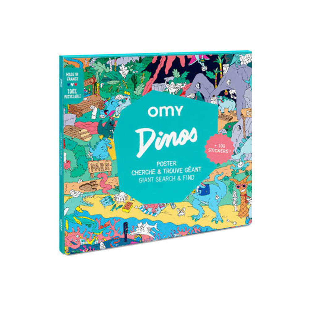 Omy Omy - poster met stickers - dinosaurussen Omy Omy - poster met stickers - dinosaurussen