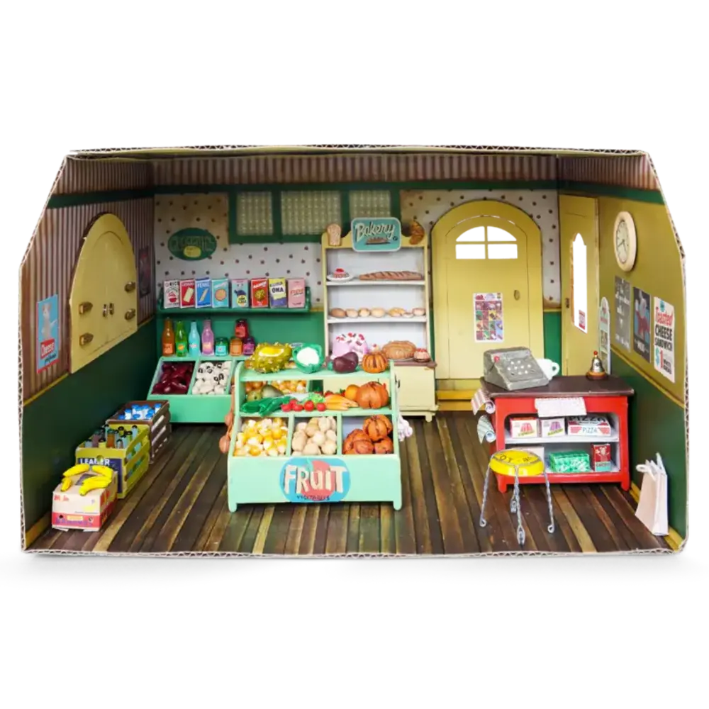 Sam & Julia / Het Muizenhuis Het Muizenhuis - kartonnen  kamer - winkel Sam & Julia / Het Muizenhuis Het Muizenhuis - kartonnen  kamer - winkel