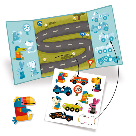 Djeco Djeco - herbruikbare stickers - auto's