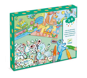 Djeco Djeco - 80 vormen kleuren - dieren Djeco Djeco - 80 vormen kleuren - dieren
