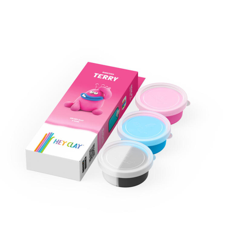 Hey Clay Hey Clay - boetseerklei - terry (3 potjes) Hey Clay Hey Clay - boetseerklei - terry (3 potjes)