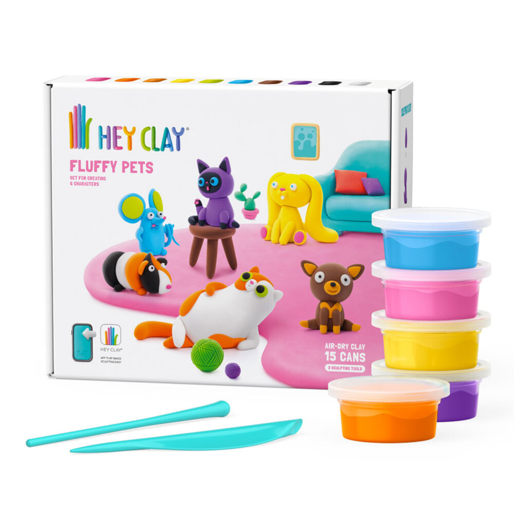 Hey Clay Hey Clay - boetseerklei - fluffy huisdieren (15 potjes) Hey Clay Hey Clay - boetseerklei - fluffy huisdieren (15 potjes)