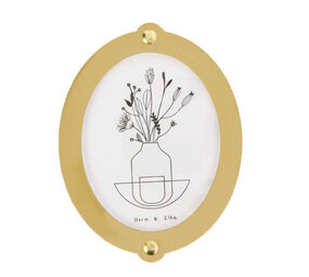 Studio Harm en Elke Studio Harm en Elke - wall frame big oval - yellow/gold Studio Harm en Elke Studio Harm en Elke - wall frame big oval - yellow/gold