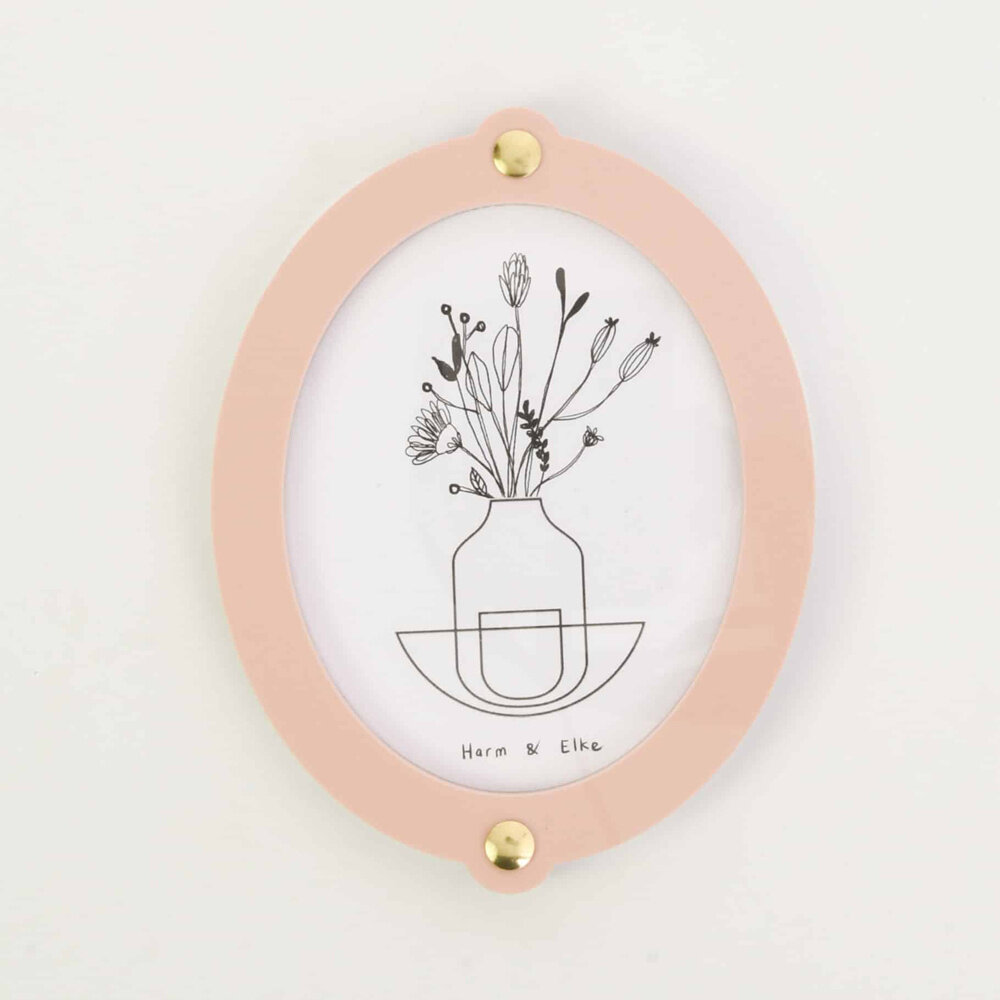 Studio Harm en Elke Studio Harm en Elke - fotolijstje - groot ovaal - rozebruin/rook