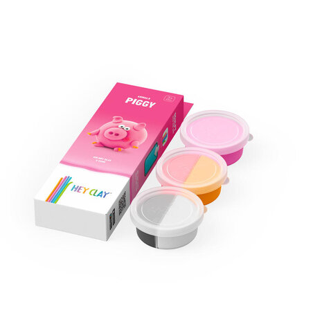 Hey Clay Hey Clay - boetseerklei - varken (3 potjes) Hey Clay Hey Clay - boetseerklei - varken (3 potjes)