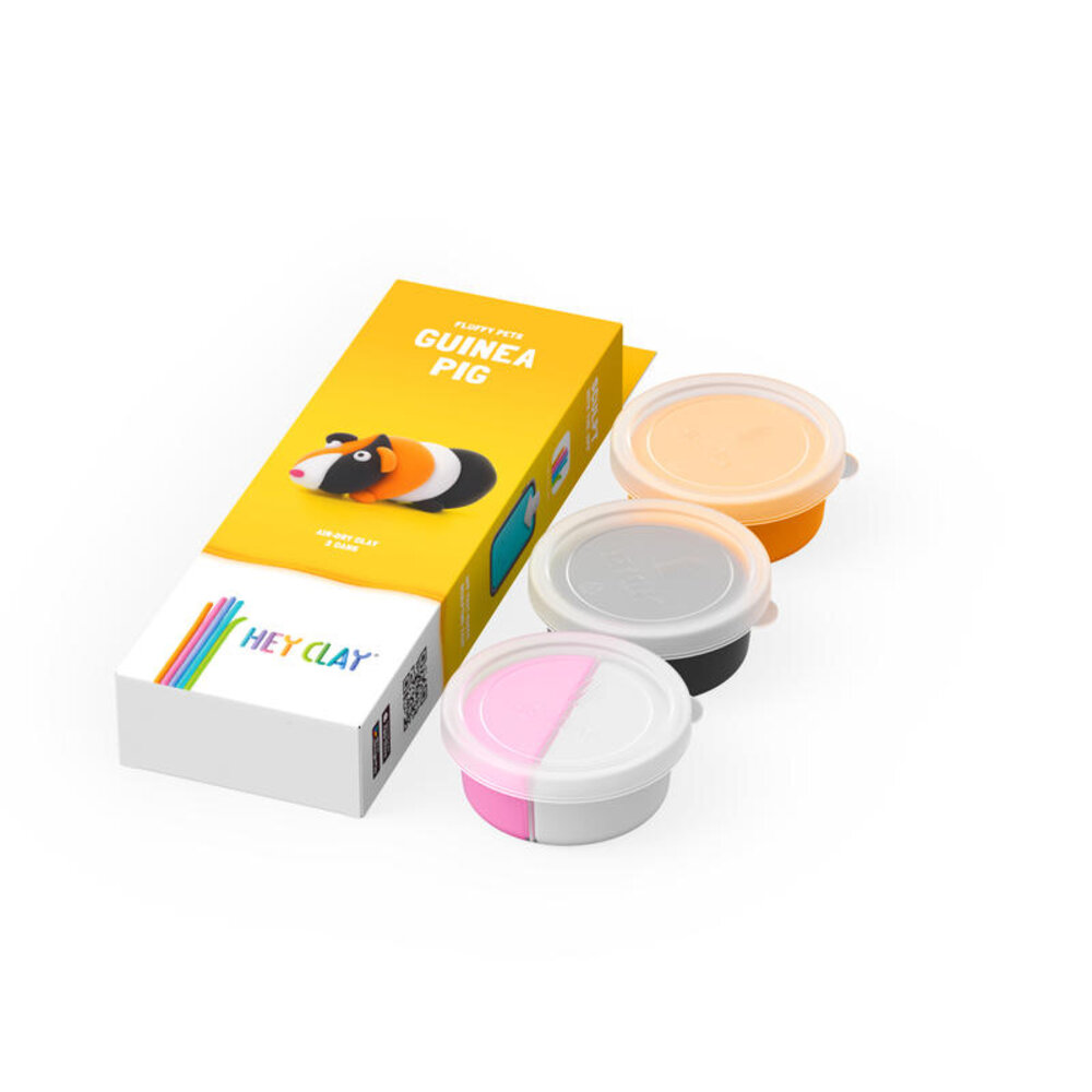 Hey Clay Hey Clay - boetseerklei - cavia (3 potjes) Hey Clay Hey Clay - boetseerklei - cavia (3 potjes)