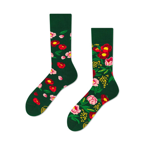 Many mornings Many mornings - sokken - flower power green