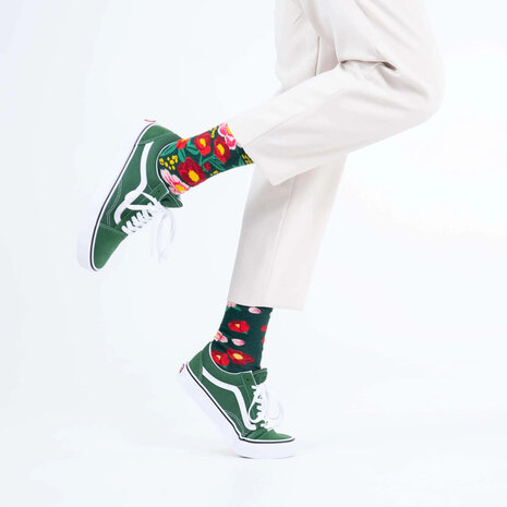 Many mornings Many mornings - sokken - flower power green