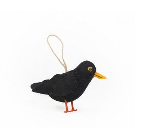 Sjaal met verhaal Sjaal met verhaal - hanger vogel - merel