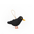Sjaal met verhaal - hanger vogel - merel