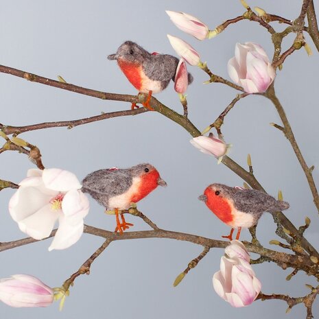 Sjaal met verhaal Sjaal met verhaal - hanger vogel - roodborstje