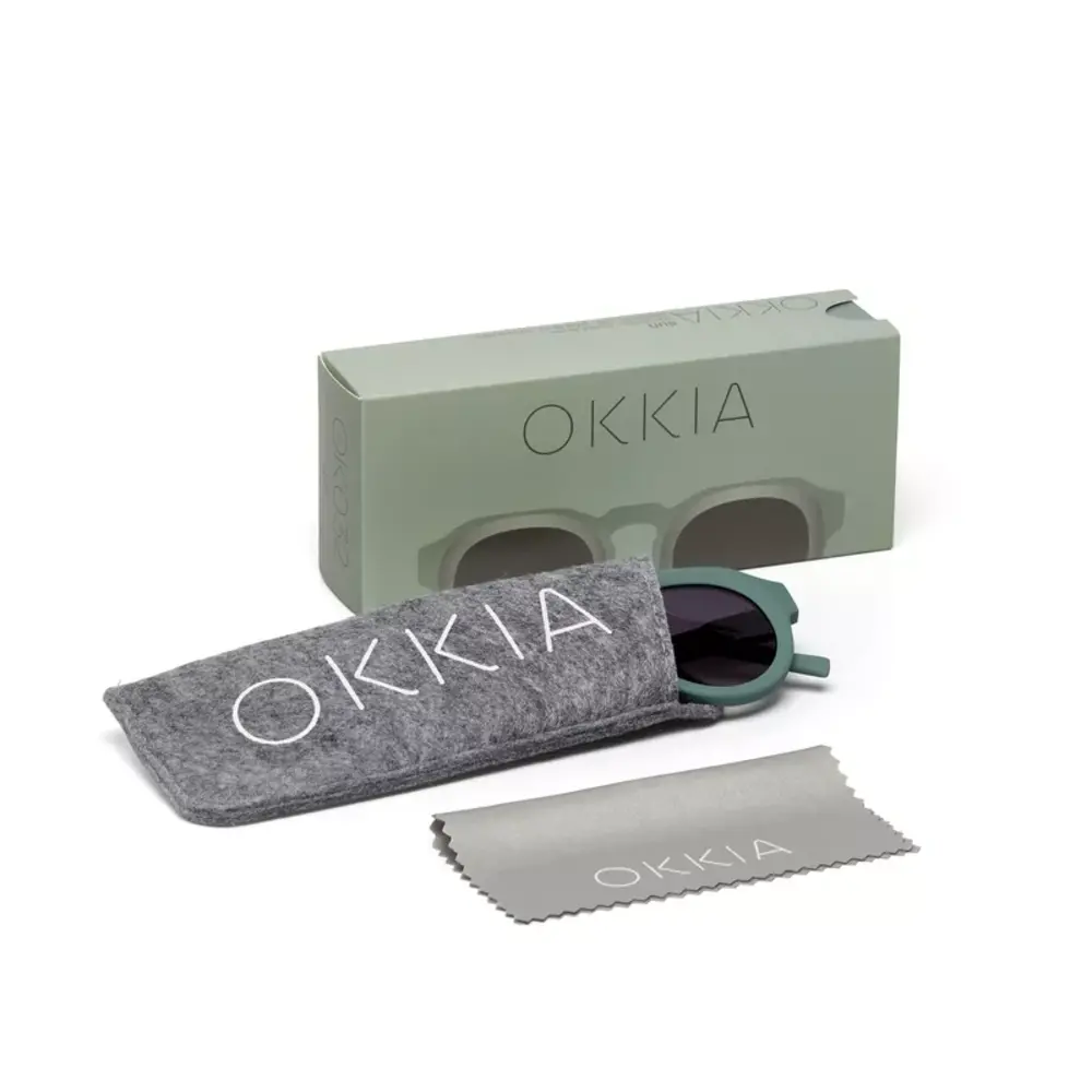Okkia Okkia - zonnebril zeno - rond - green sage