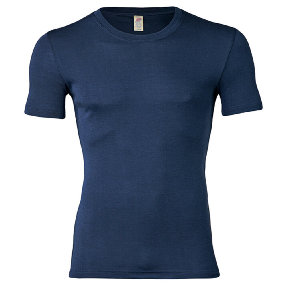 Engel Natur Engel Natur - wollen shirt heren korte mouw - donkerblauw