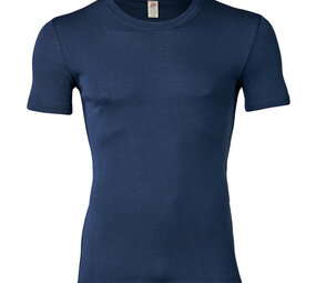 Engel Natur Engel Natur - wollen shirt heren korte mouw - navy blue