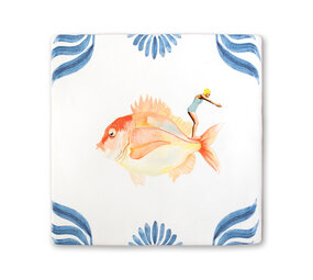 Storytiles Storytiles - tegel small - dive fearlessly (10x10 cm) Storytiles Storytiles - tegel small - dive fearlessly (10x10 cm)