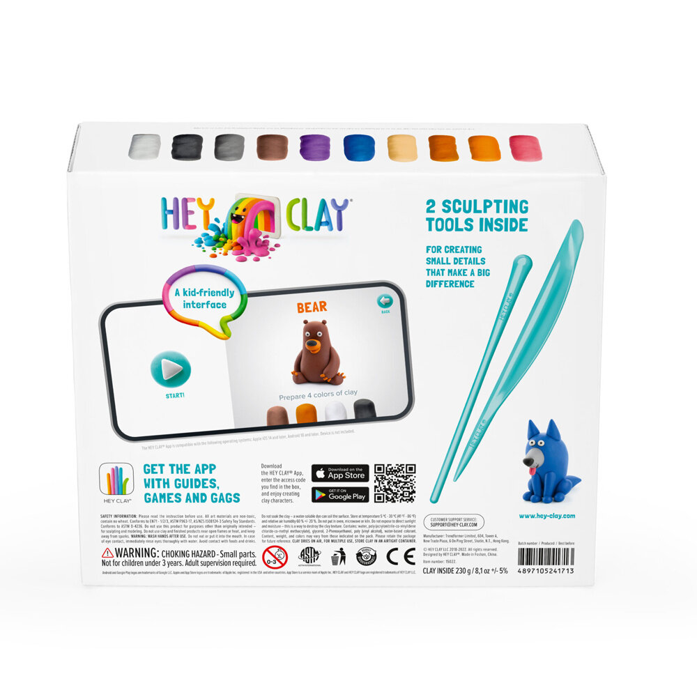 Hey Clay Hey Clay - boetseerklei - bosdieren (15 potjes) Hey Clay Hey Clay - boetseerklei - bosdieren (15 potjes)