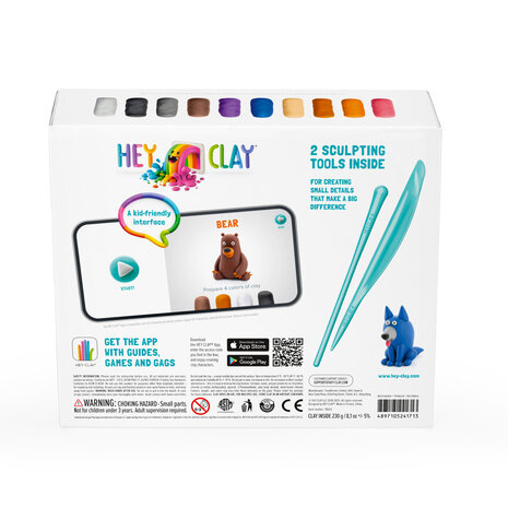 Hey Clay Hey Clay - boetseerklei - bosdieren (15 potjes) Hey Clay Hey Clay - boetseerklei - bosdieren (15 potjes)