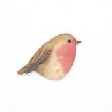 Ask a duck Ask a duck - broche hout - roodborstje Ask a duck Ask a duck - broche hout - roodborstje