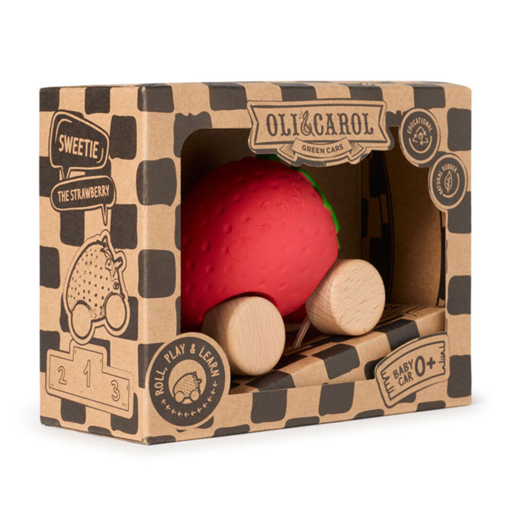 Oli & Carol Oli & Carol - green car - sweetie de aardbeiauto Oli & Carol Oli & Carol - green car - sweetie de aardbeiauto