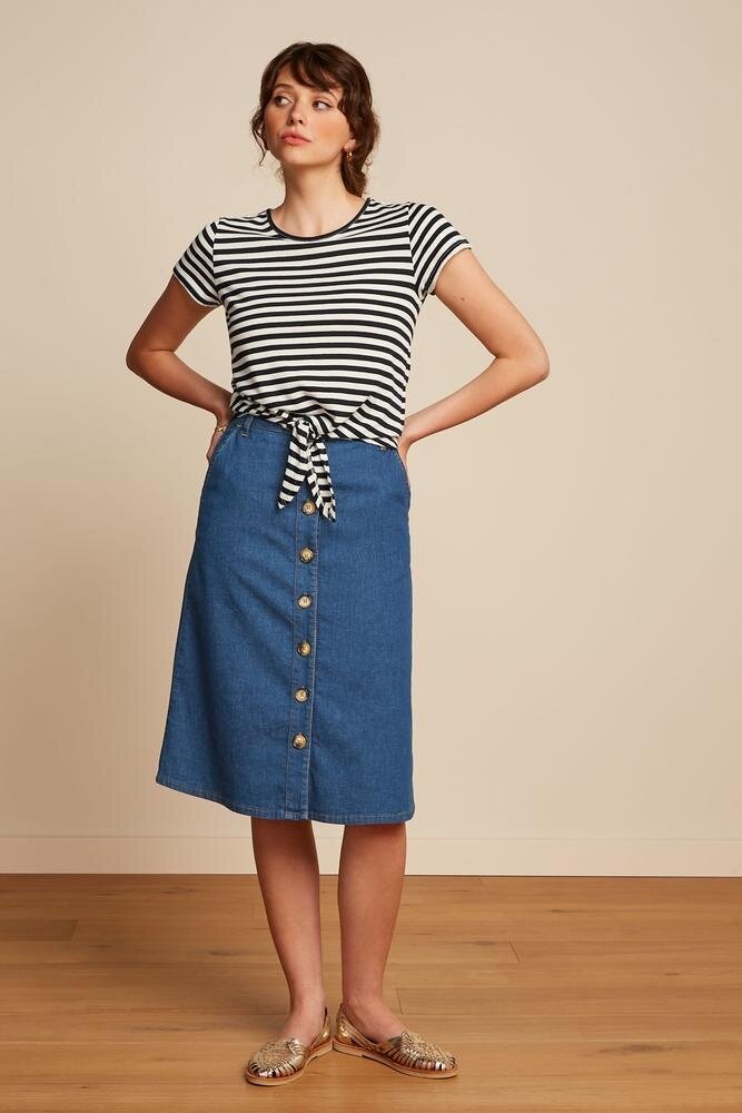 King Louie marie skirt chambray denim blue Hoge Ramen