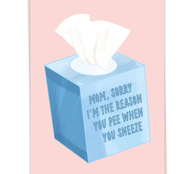 Kaart Blanche Kaart blanche - wenskaart - mom sneeze