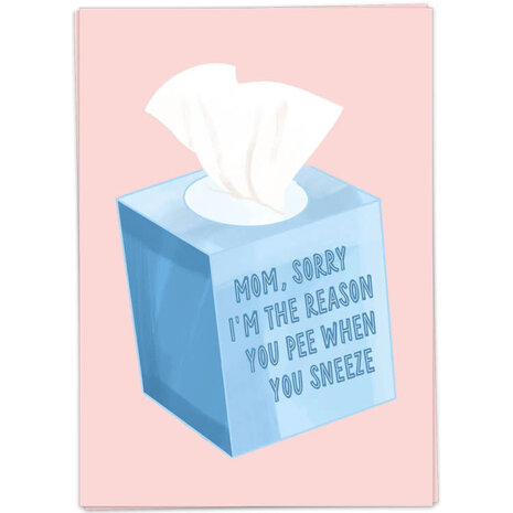 Kaart Blanche Kaart blanche - wenskaart - mom sneeze