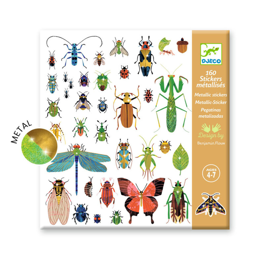Djeco Djeco - stickers metallic - insecten Djeco Djeco - stickers metallic - insecten