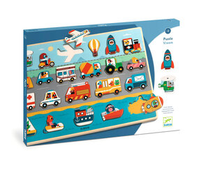 Djeco Djeco - grote houten puzzel - vroom Djeco Djeco - grote houten puzzel - vroom