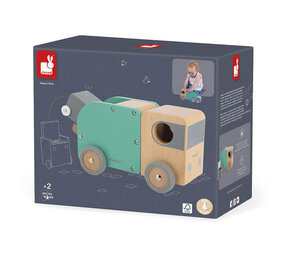 Janod Janod - bolid houten auto - vuilniswagen Janod Janod - bolid houten auto - vuilniswagen