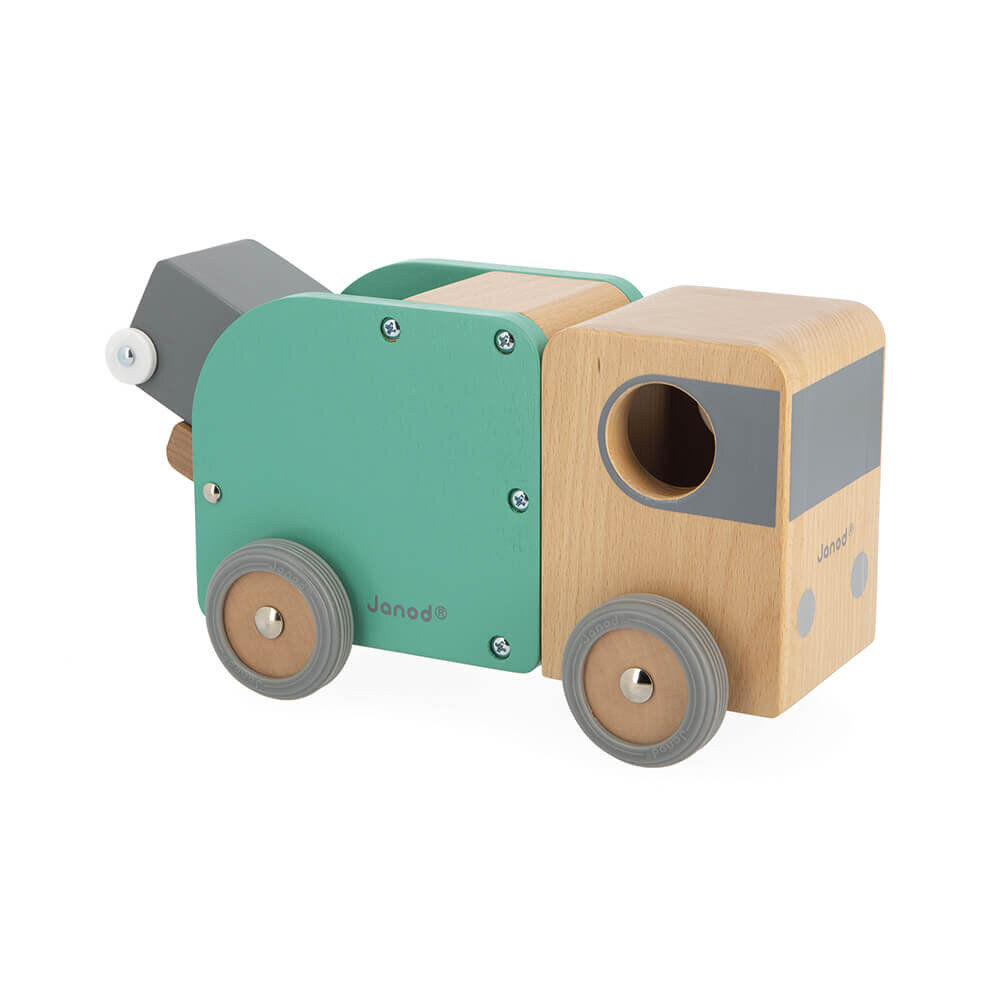Janod Janod - bolid houten auto - vuilniswagen Janod Janod - bolid houten auto - vuilniswagen