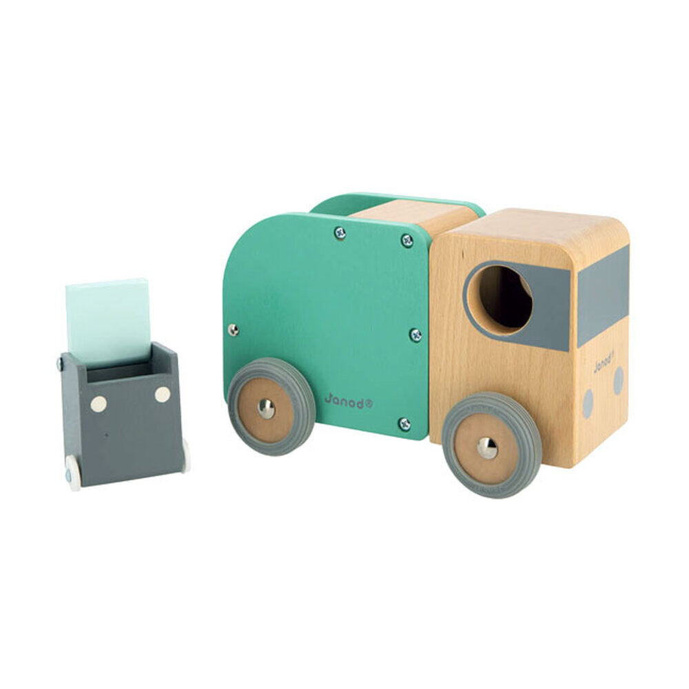 Janod Janod - bolid houten auto - vuilniswagen Janod Janod - bolid houten auto - vuilniswagen