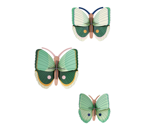 Studio Roof Studio Roof - muurdecoratie - fern striped butterflies (set van 3) Studio Roof Studio Roof - muurdecoratie - fern striped butterflies (set van 3)
